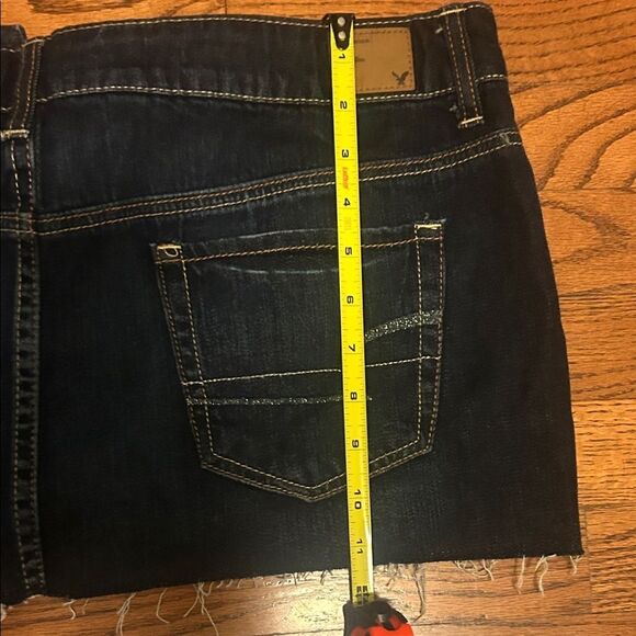 NWT American Eagle Outfitters Dark Blue Frayed Mini Skirt size 14 A - Picture 7 of 9